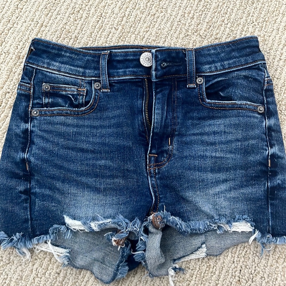 AE super stretch high waisted jean shorts